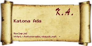 Katona Ada névjegykártya